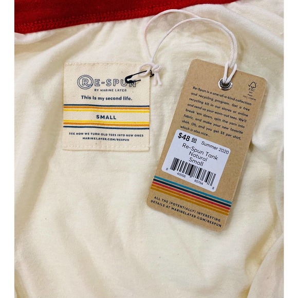 Marine Layer Women's Re-Spun High Softness Fabric Tank Top Tee T-Shirt - Picture 3 of 8